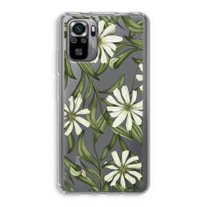 Wit bloemenpatroon: Xiaomi Redmi Note 10S Transparant Hoesje