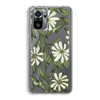 Wit bloemenpatroon: Xiaomi Redmi Note 10S Transparant Hoesje
