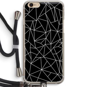 Geometrische lijnen wit: iPhone 6 / 6S Transparant Hoesje met koord
