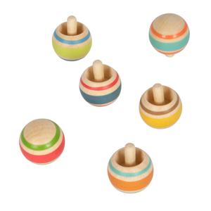 Small Foot - houten tollen gestreept, set van 6