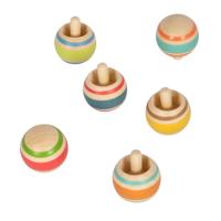 Small Foot - houten tollen gestreept, set van 6
