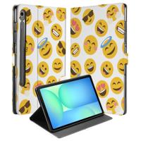 Book Case Hoesje met Standaard Emoji Samsung Galaxy Tab S10 FE | Tab S9 FE