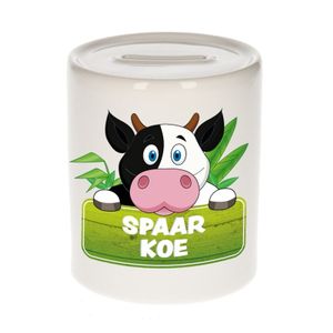 Kinder spaarpot met koeien print 9 cm