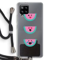 Smiley watermeloen: Samsung Galaxy A42 5G Transparant Hoesje met koord