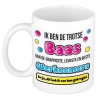 Bellatio Decorations cadeau mok voor baas - grappig - keramiek - 300 ml   - - thumbnail