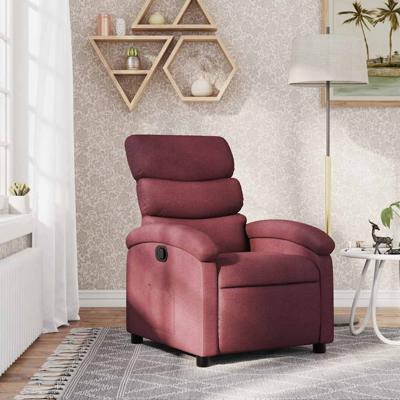 Fauteuil verstelbaar stof wijnrood