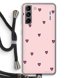 Hartjes: Samsung Galaxy S21 Transparant Hoesje met koord
