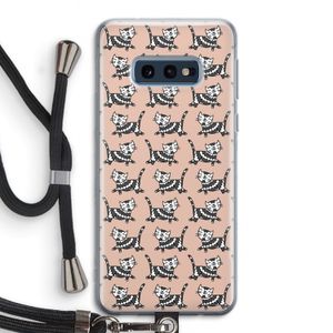 Zwarte poes: Samsung Galaxy S10e Transparant Hoesje met koord