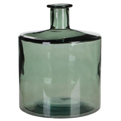 Mica Decorations Vaas Guan - groen - gerecycled glas - 21 x 26 cm