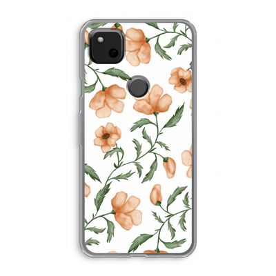 Peachy flowers: Google Pixel 4a Transparant Hoesje