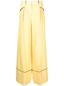 Bally pantalon palazzo à liserés contrastants - Jaune