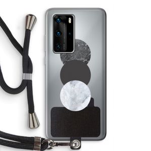 Marmeren cirkels: Huawei P40 Pro Transparant Hoesje met koord