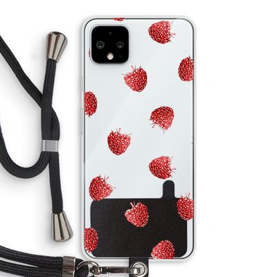 Framboosjes: Pixel 4 XL Transparant Hoesje met koord