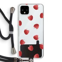Framboosjes: Pixel 4 XL Transparant Hoesje met koord