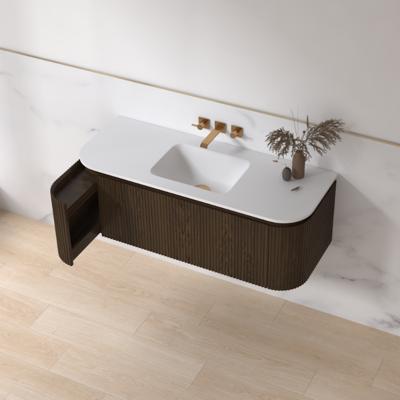 Badmeubelset Sanilux Eleganza 120 cm Keramiek Zonder Kraangat Dark Walnut