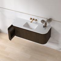 Badmeubelset Sanilux Eleganza 120 cm Keramiek Zonder Kraangat Dark Walnut