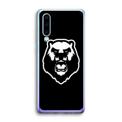 Angry Bear (black): Huawei P30 Transparant Hoesje