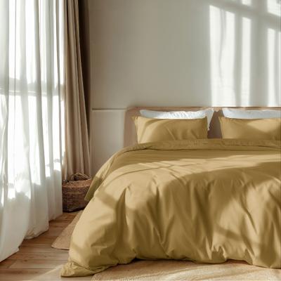 Dekbedovertrek Luna Uni - Tweepersoons (200x220 cm) - Okergeel Microvezel - Dessin: Effen - Luna Bedding - Dekbed-Discounter.nl