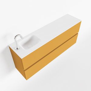 Toiletmeubel Mondiaz Ada | 120 cm | Meubelkleur Ocher | Lex wastafel Talc Links | 1 kraangat