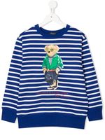 Ralph Lauren Kids sweat Polo Bear à rayures - Bleu - thumbnail