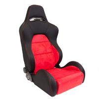 Sportstoel 'Eco Soft' - Zwart/Rood - Dubbelzijdig verstelbare rugleuning - incl. sledes SS40R