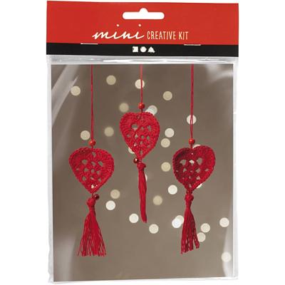 Creativ Company Mini hobbyset haken, harten, 1 doos