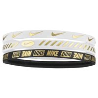 Nike Haarbanden 3.0 Dames 3-Pack Metallic Wit Zwart - thumbnail