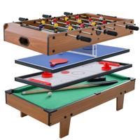 4 In 1 Speeltafel Tafelvoetbal Biljart Tafeltennis Hockey Complete Accessoires Meerdere Speeltafels voor Kinderen en Volwassenen