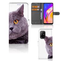 OPPO Reno5 Z | A94 5G | Telefoonhoesje | Met pasjeshouder | Kat