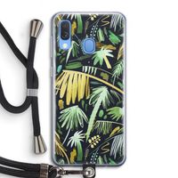 Tropical Palms Dark: Samsung Galaxy A40 Transparant Hoesje met koord