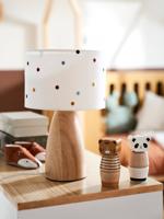 Bedlampje met geborduurde stippen beige /meerkleurig