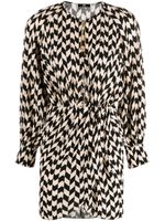 Elisabetta Franchi robe courte à motif chevrons imprimé - Noir