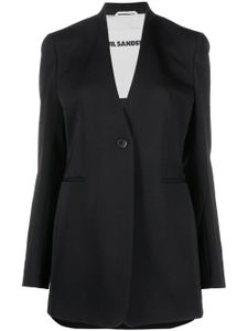 Jil Sander blazer sans revers à simple boutonnage - Noir