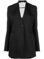 Jil Sander blazer sans revers à simple boutonnage - Noir - thumbnail