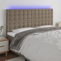 Hoofdbord LED 160x5x118/128 cm stof taupe