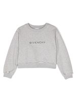 Givenchy Kids sweat crop à logo brodé - Gris