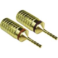 t-101/4S Luidsprekerconnector Stekker, recht Aantal polen: 1 Goud 2 stuk(s)