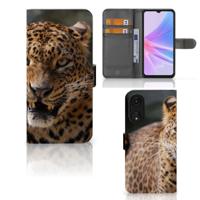OPPO A78 5G | A58 5G | Telefoonhoesje | Met pasjeshouder | Luipaard