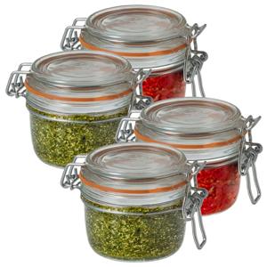 Voorraad/weckpot - 10x - transparant - glas - 7 x 7 cm - 125 ml - Le Parfait