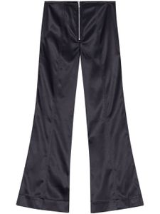 GANNI pantalon évasé à effet satiné - Noir