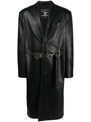 Y/Project manteau ceinturé en cuir artificiel - Noir