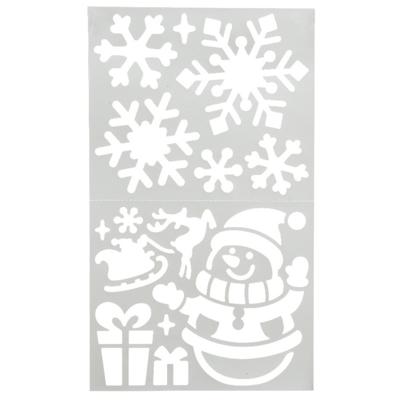 Kerst raamsjablonen - sneeuwpop - vel van 47,5 x 24,5 cm - raamversiering
