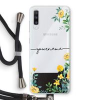 Gele bloemen: Samsung Galaxy A70 Transparant Hoesje met koord