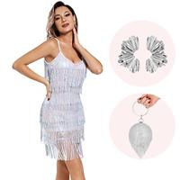 Retro vintage Roaring jaren '20 Jaren 1920 Flapper jurk Cosplay kostuum Outfits The Great Gatsby Dames Kwastje Kerstmis Halloween Feest / Uitgaan Kleding Lightinthebox - thumbnail