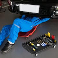 2 In 1 Rollend Gereedschapsplateau in Hoogte Verstelbare Werktafel Rollende Gereedschapswagen voor Monteur 60 kg Capaciteit
