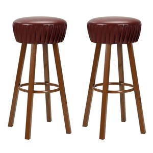 Barstoelen 2 st kunstleer bruin