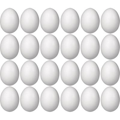 Piepschuim eieren - 24x st - H8 cm - hobby - knutselmateriaal - DIY
