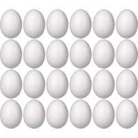 Piepschuim eieren - 24x st - H8 cm - hobby - knutselmateriaal - DIY