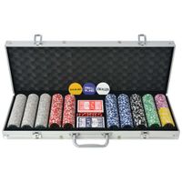 Pokerset met 500 chips aluminium - thumbnail