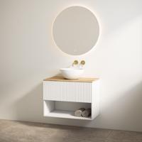 Badmeubelset Best Design Rigatti 78 cm Mat Wit + Halifax Blad
